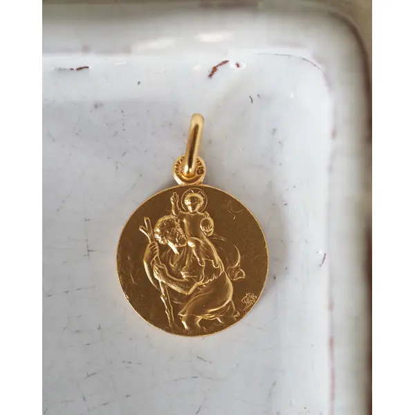 Médaille Saint Christophe | Plaqué or – 18mm