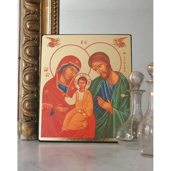 Icône de la Sainte Famille 22,8 x 19,5 cm