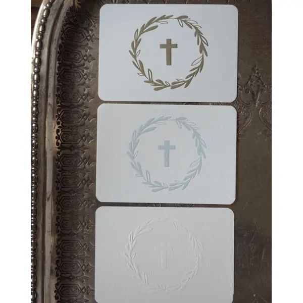 Mini carte Croix gaufrage