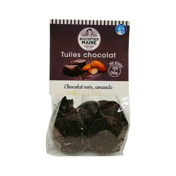 Tuiles Chocolat Noir Amandes – 58% Cacao – Changé (53) – 100gr