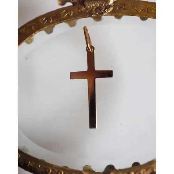 Croix polie 20 mm | Or 18 carats