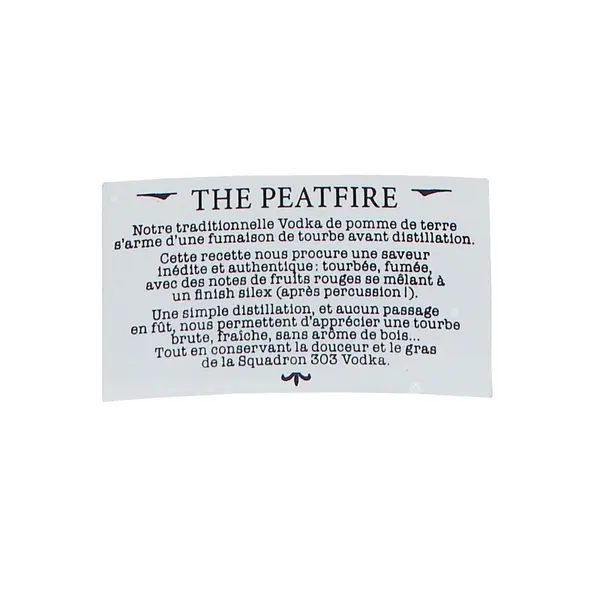 « The Peatfire » Vodka – Vodka Squadron 303 – Vodka Anglaise – 70cl – 40%