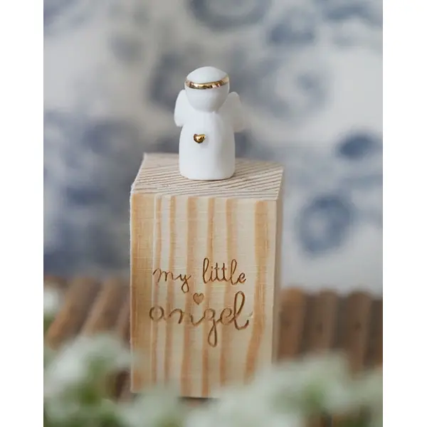Mini Ange auréolé en porcelaine – My little Angel
