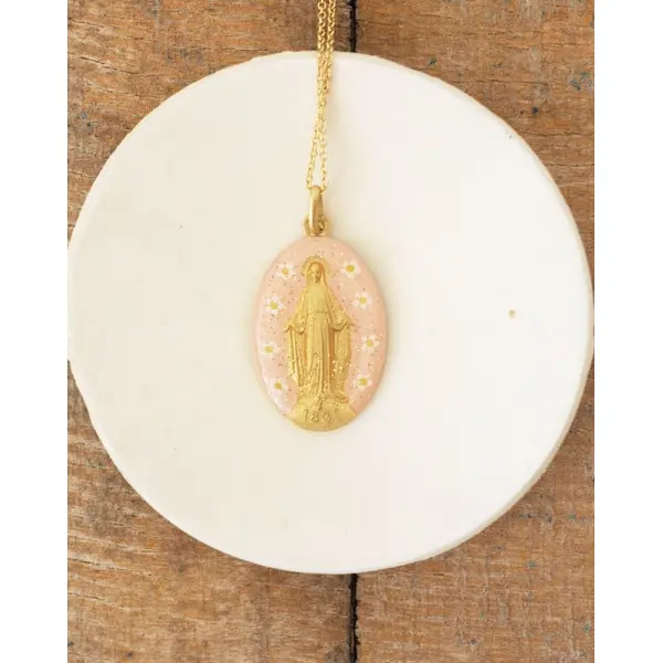 Médaille miraculeuse émail rose