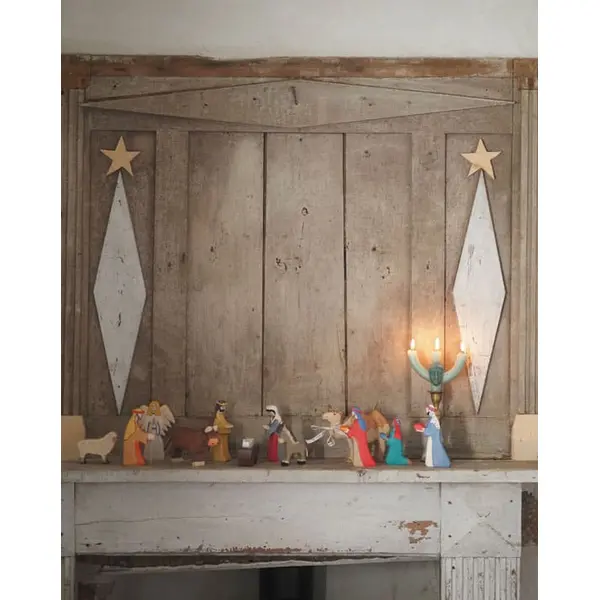 Crèche en bois 12 figurines