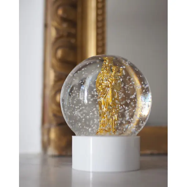 Boule à neige en verre Vierge à l'enfant