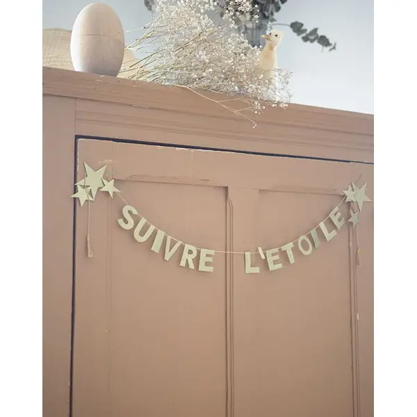 Guirlande Suivre l'étoile papier népalais