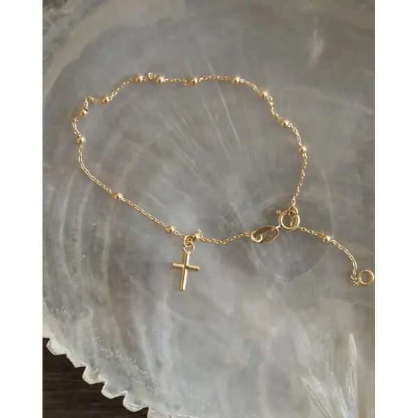Bracelet dizainier croix | Or 18 carats