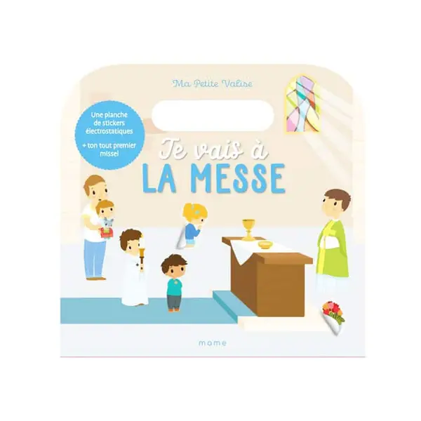 Je vais à la messe – Ma petite valise avec stickers | Mame