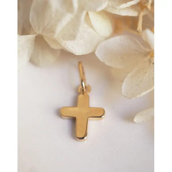 Croix polie 10 mm | Or 18 carats