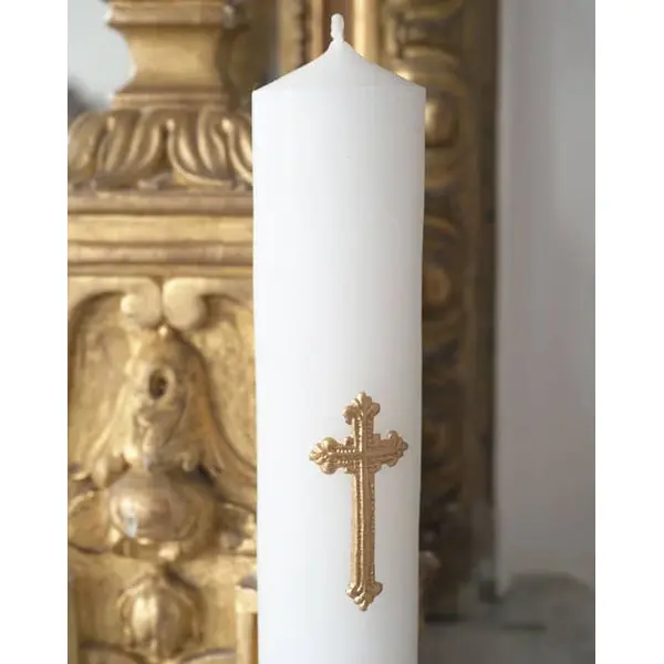 Décoration de cierge en cire – Croix trilobée