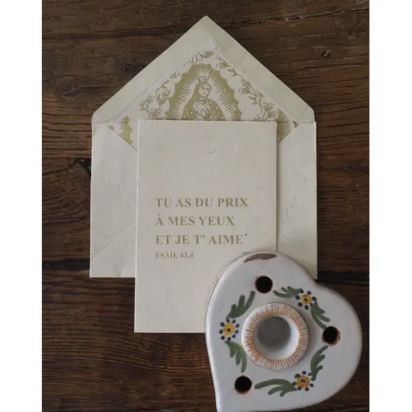 Carte avec enveloppe – Tu as du prix à mes yeux et je t'aime