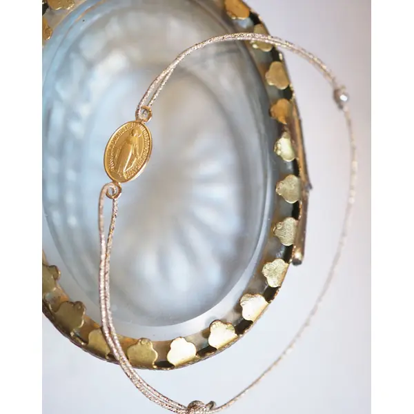Bracelet Vierge Miraculeuse sur fil | Or 18 carats