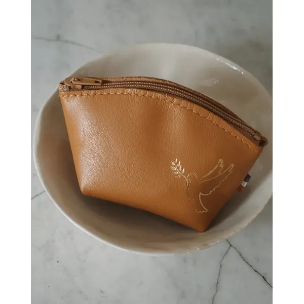 Pochette à chapelet en cuir Colombe