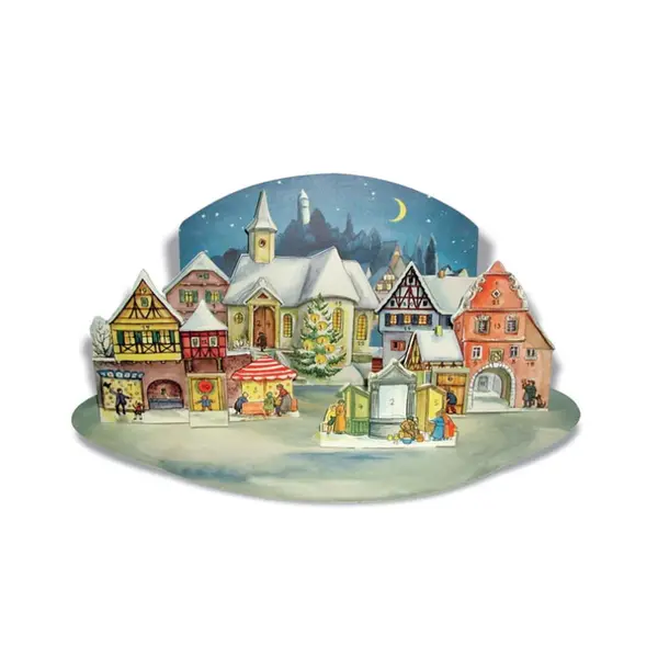 Calendrier de l'avent pop up – Village au clair de lune
