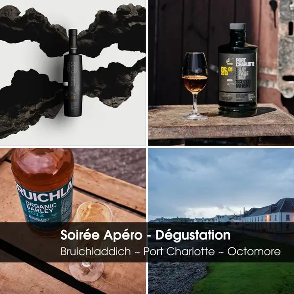 Soirée Apéro – Dégustation Octomore – Bruichladdich – Port Charlotte Jeudi 27 Novembre 2025 ISNEAUVILLE